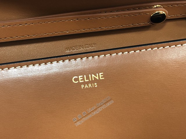 Celine專櫃2022新款CUIR TRIOMPHE斜挎女包 賽琳新品WOC鏈條皮革信封包 10J733 sldj2282